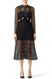 Lace Illusion Midi Dress by Self-Portrait
