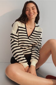 Granville Striped Collared Sweater by Vanessa Bruno