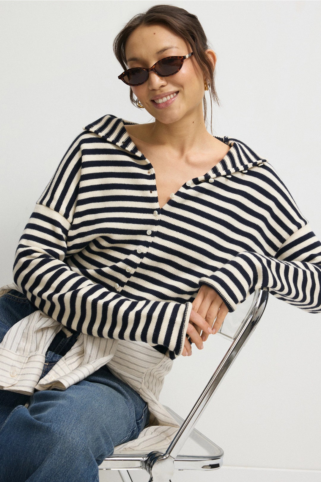 Taylor Striped Cardigan by Alex Mill 0