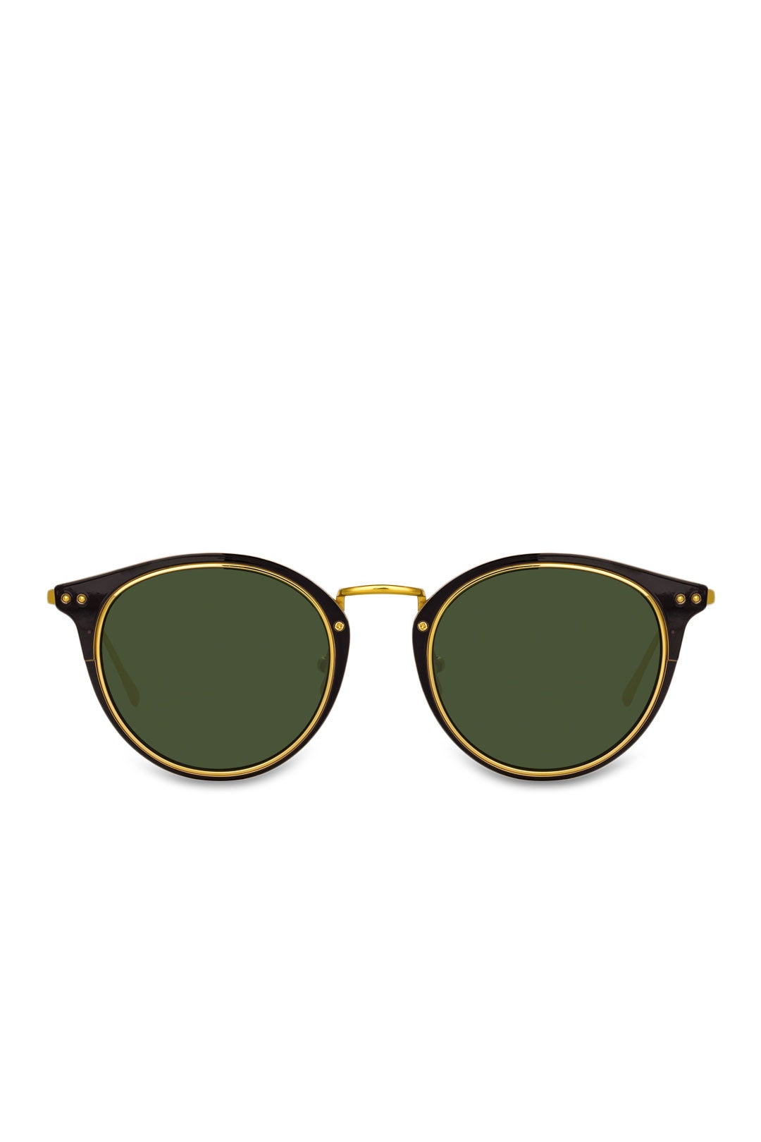 Yellow Gold Cooper Oval Sunglasses by Linda Farrow