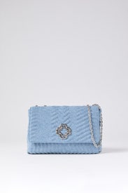 Cloverbloom Denim Handbag by Maje