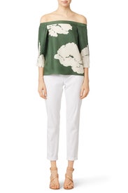 Amara Print Off The Shoulder Top by Tibi