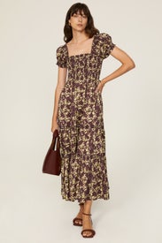 Floral Smocked Midi Dress by Tory Burch