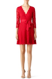 Red Julita Wrap Dress by Diane von Furstenberg