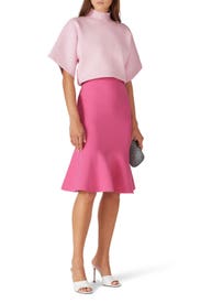 Pink Flared Skirt by Hervé Léger