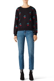 Cherry Print Sweatshirt by The Kooples