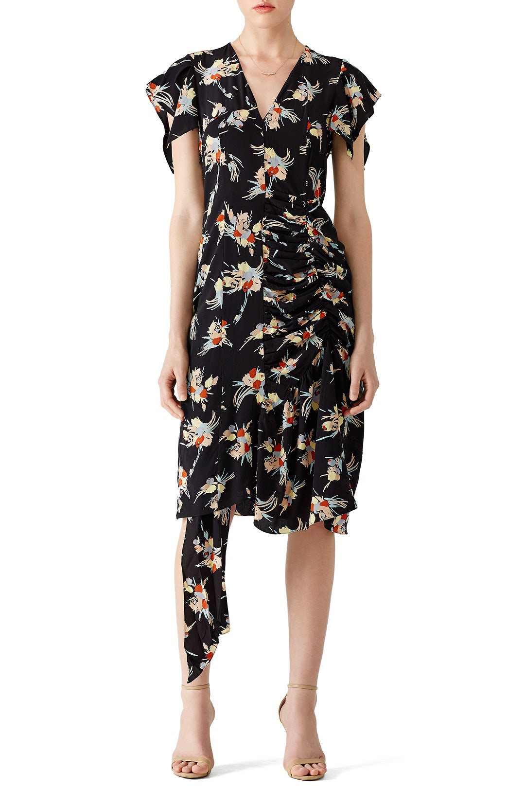 Black Printed Asymmetrical Dress by Marni 0