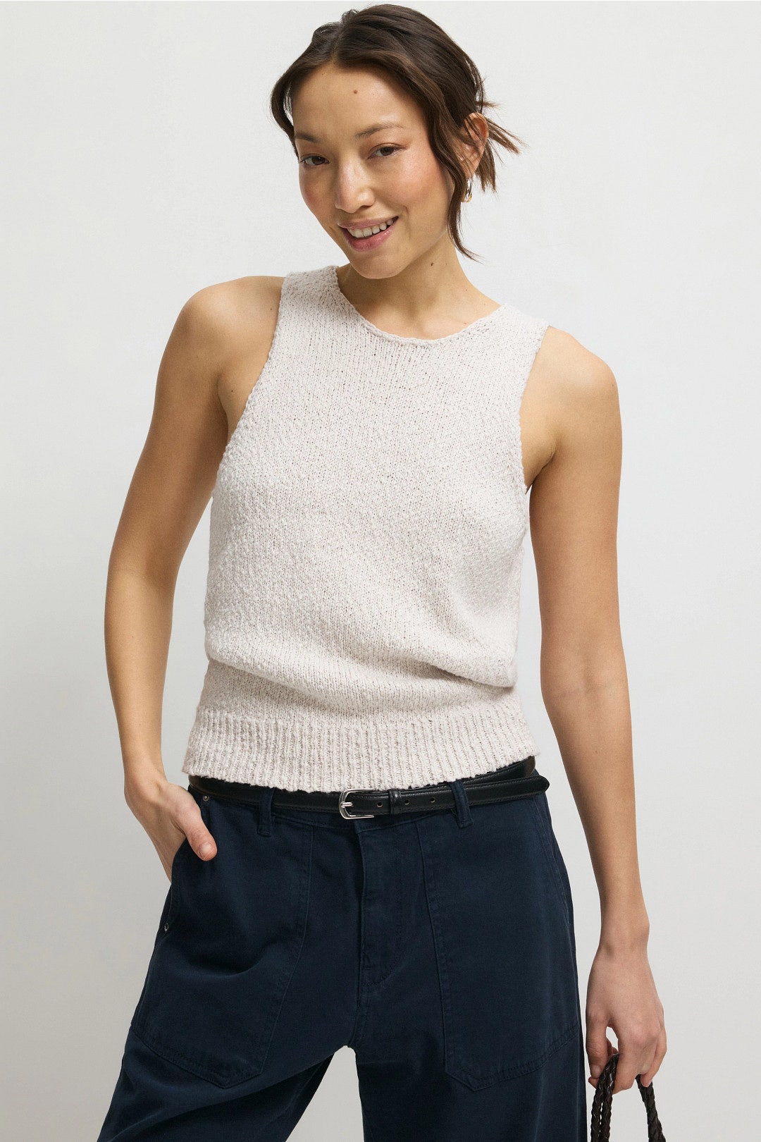 Summer Boucle High Neck Tank Top by NAADAM 0