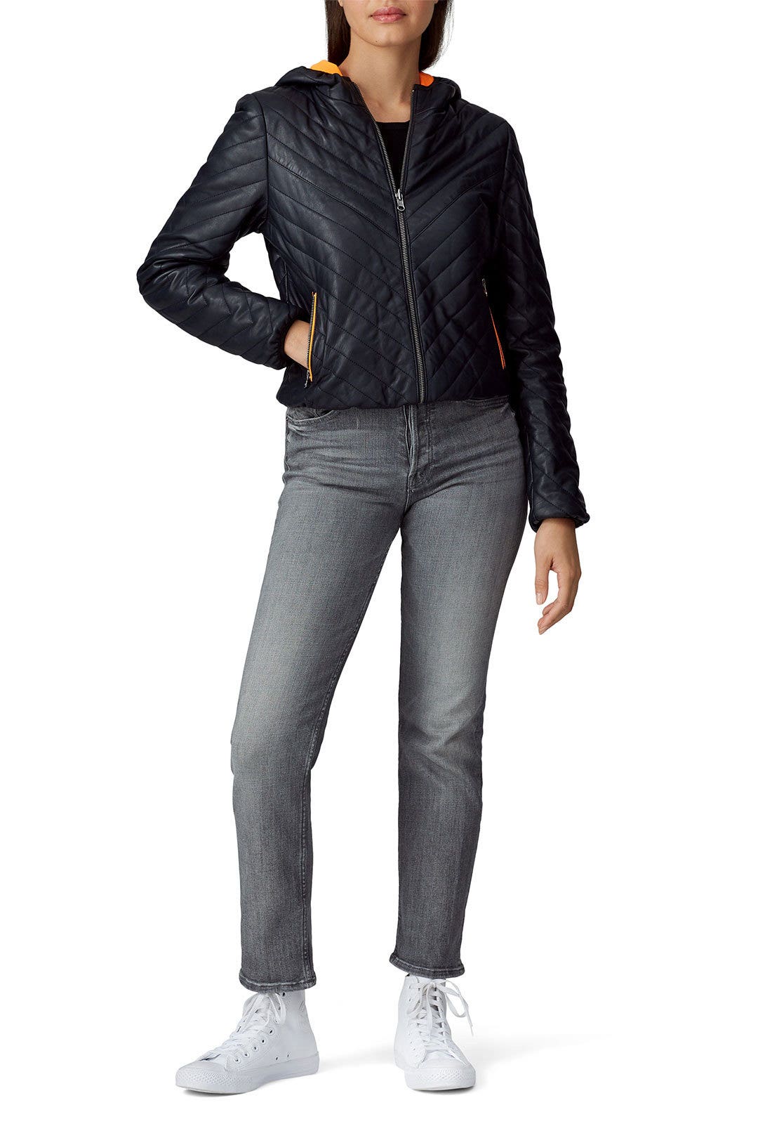 Blue Reversible Chevron Puffer by Samantha Sipos 0