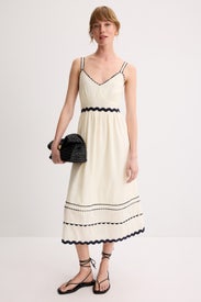 Rickrack Detail Midi Dress by The Good Journey