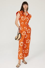 Orange Ruffle Jumpsuit by Busayo x RTR