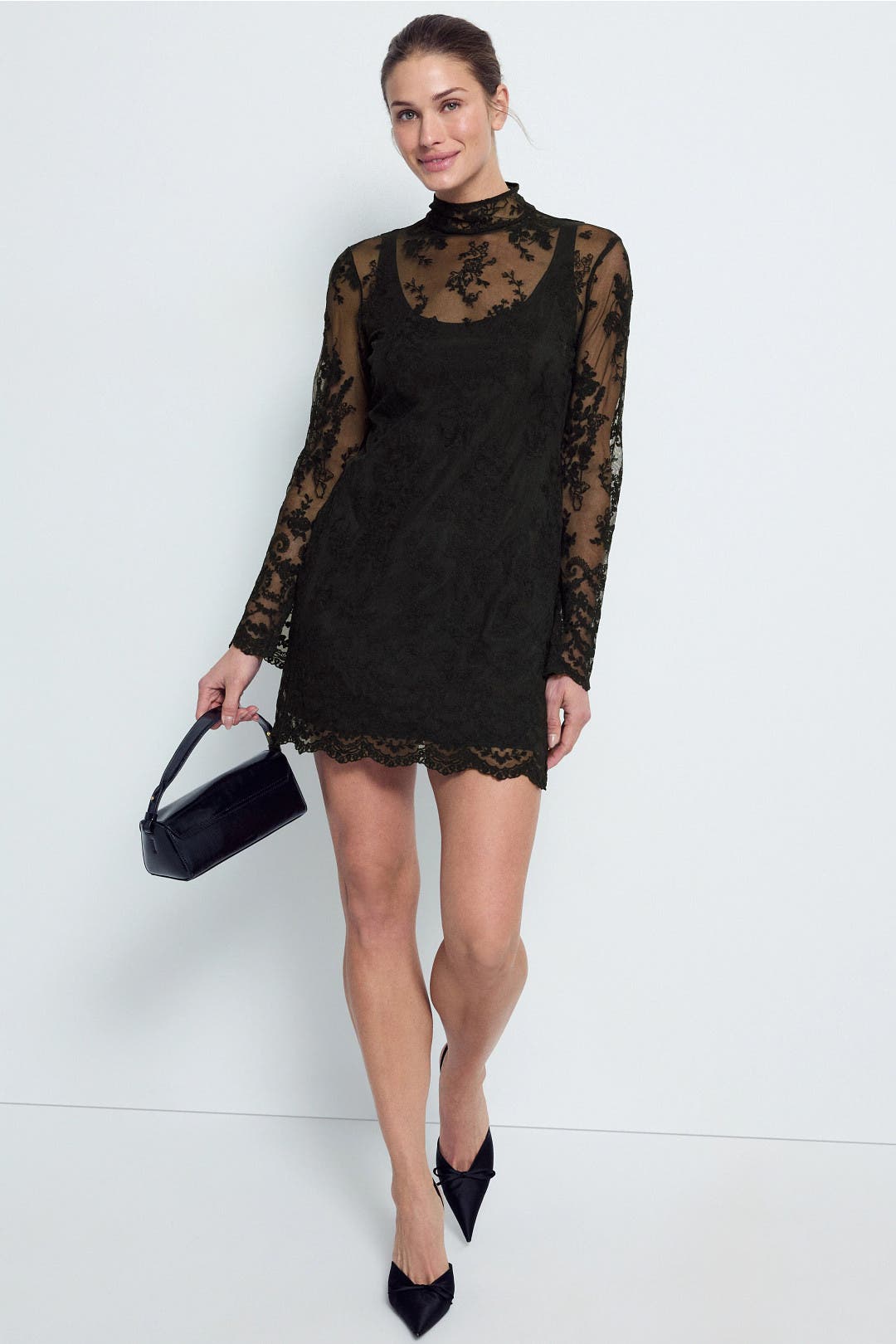 Turtleneck Lace Overlay Mini Dress by Jason Wu x RTR | Rent the Runway