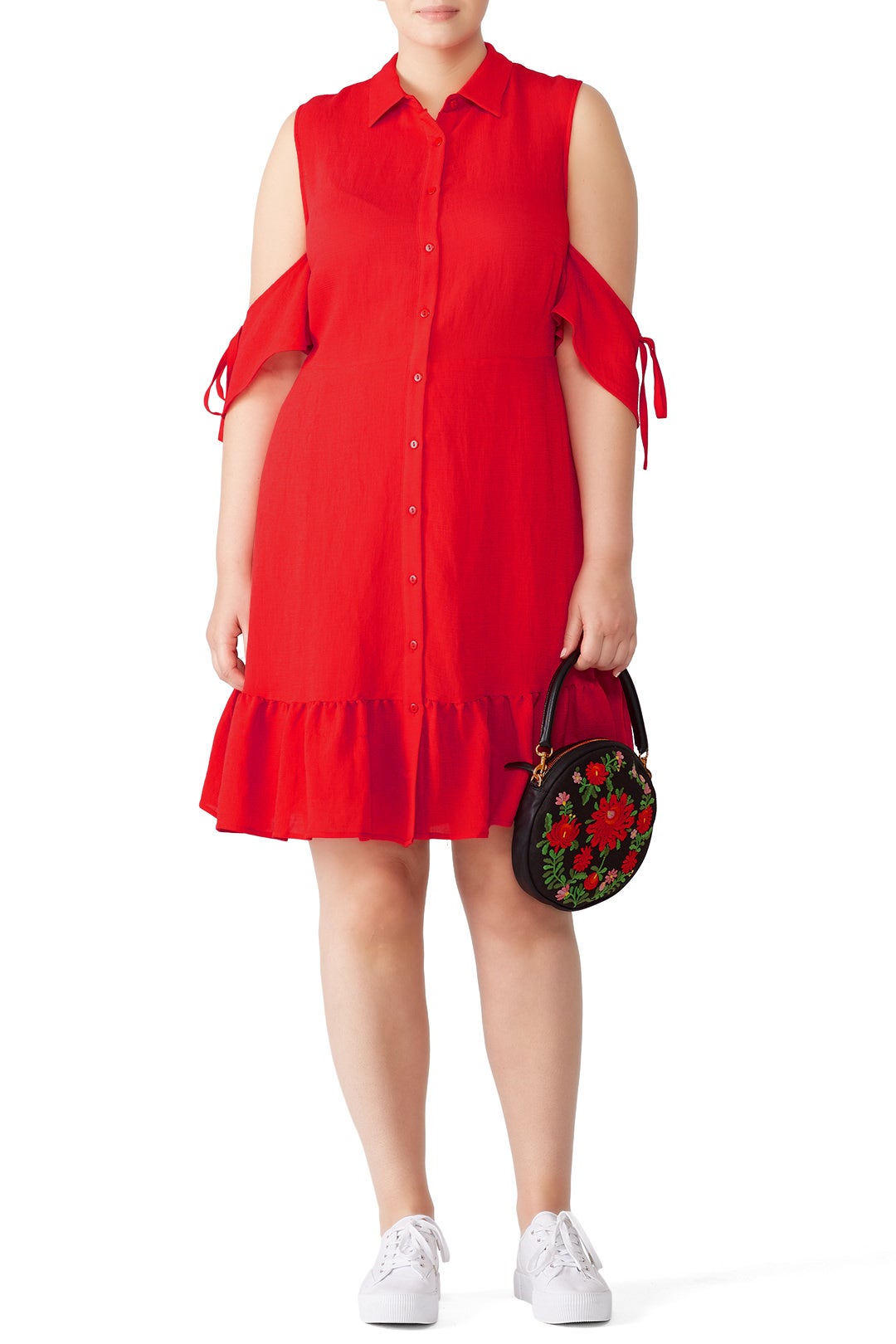 Cold Shoulder Shirtdress by LOST INK 0