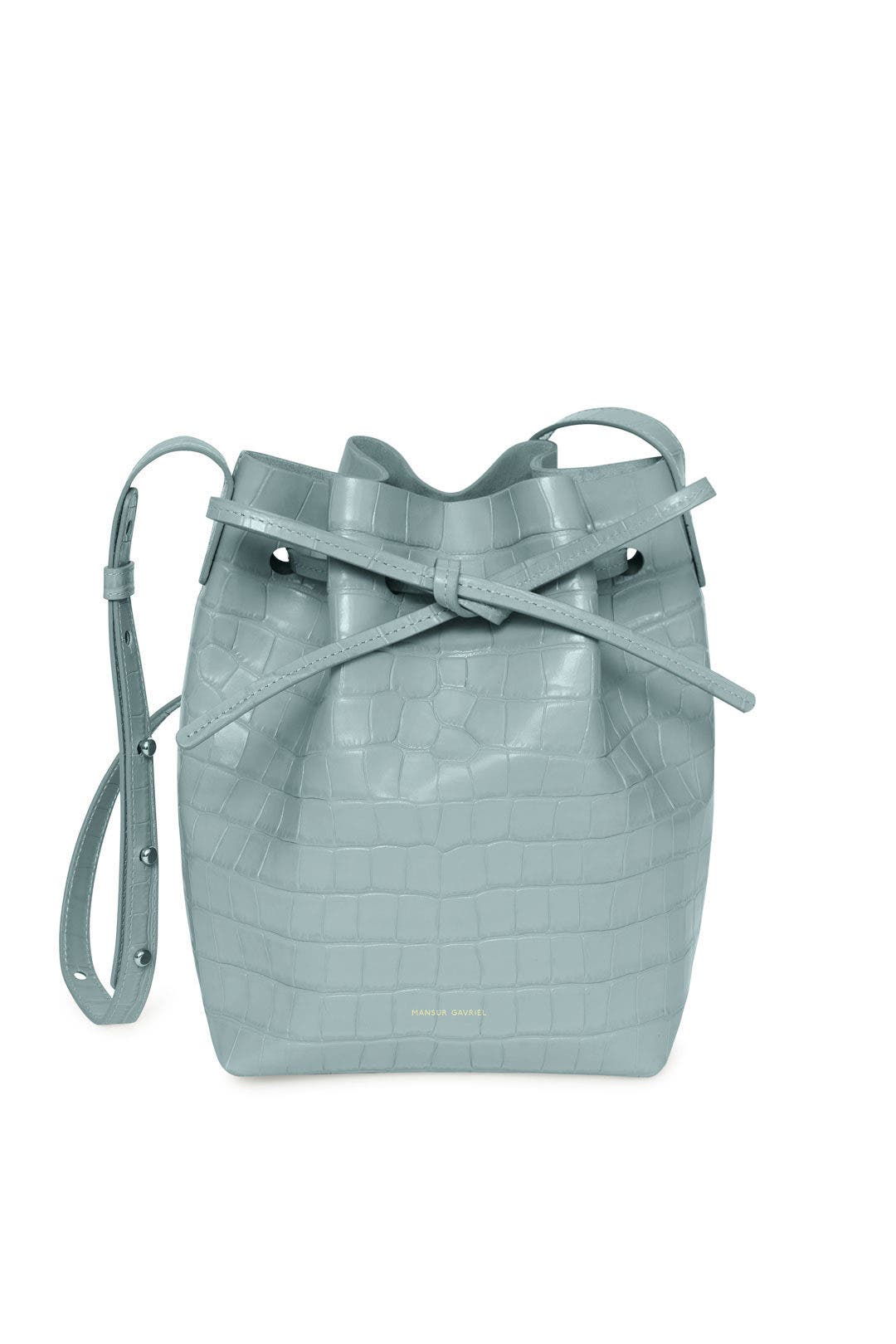 Blue Croc Mini Bucket Bag by Mansur Gavriel Accessories Rent the - Main Image