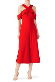 Cross Front Ruffle Jumpsuit by Slate & Willow