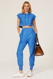 Blue Sleeveless Hoodie by Hervé By Hervé Léger