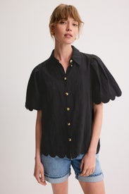 Marabelle Solid Scalloped Shirt by Hofmann Copenhagen