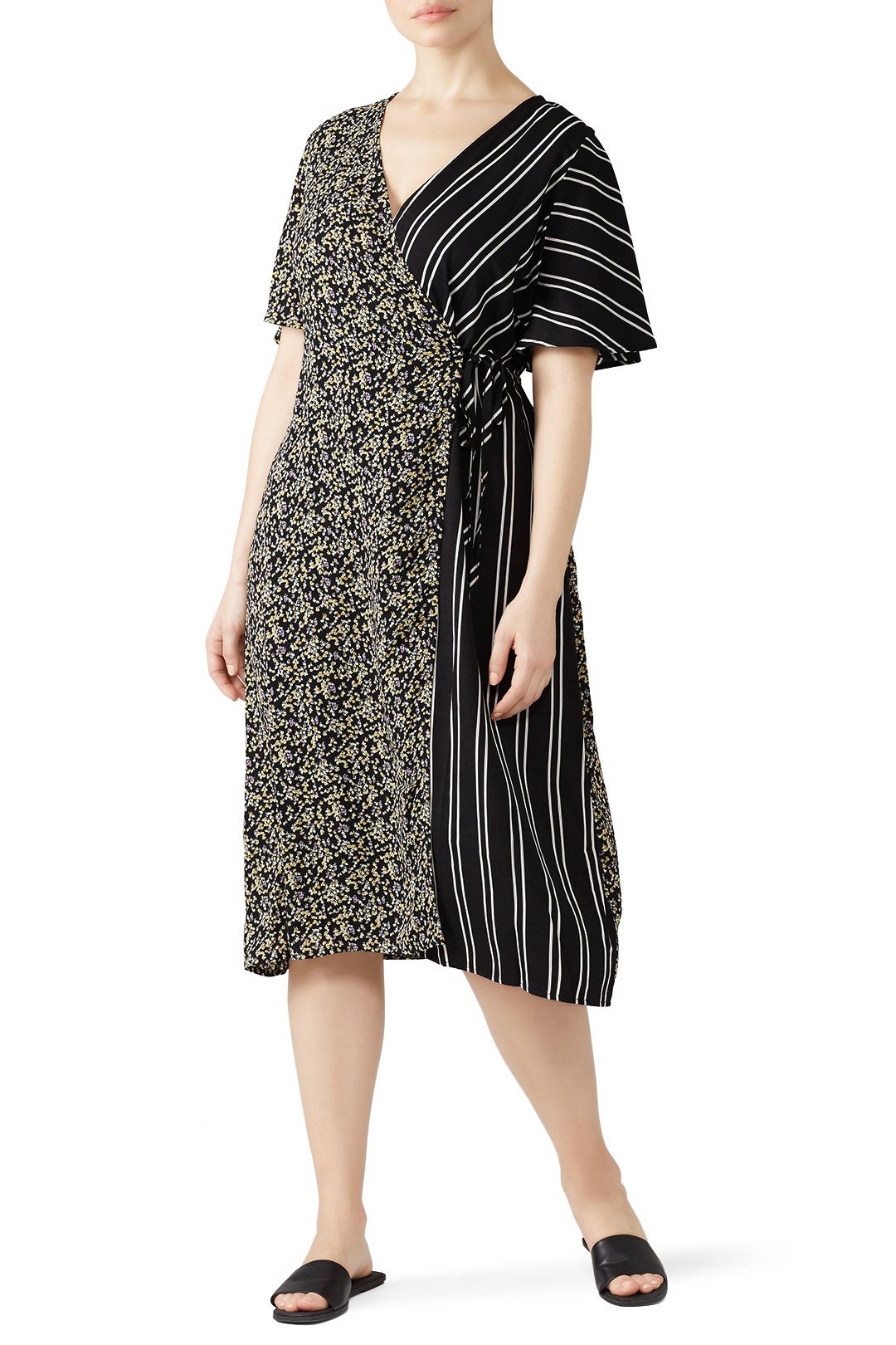 Mixed Print Midi Dress by LOST INK 0