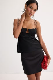 Carla Low Waist Satin Skirt by Reformation