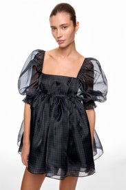 Black Puff Dress by Selkie