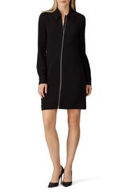Black Zip Shirt Dress by Theory