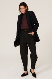 Plaid Ruffle Neckline Top by Thakoon x RTR