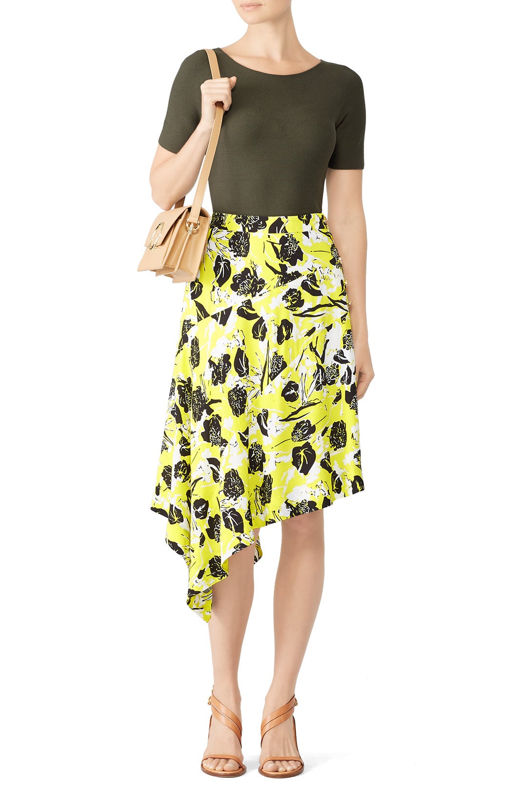 Citrus Floral Collage Skirt by Derek Lam 10 Crosby 0