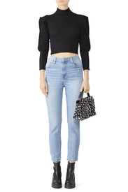 Black Lala Knit Crop Top by Free People