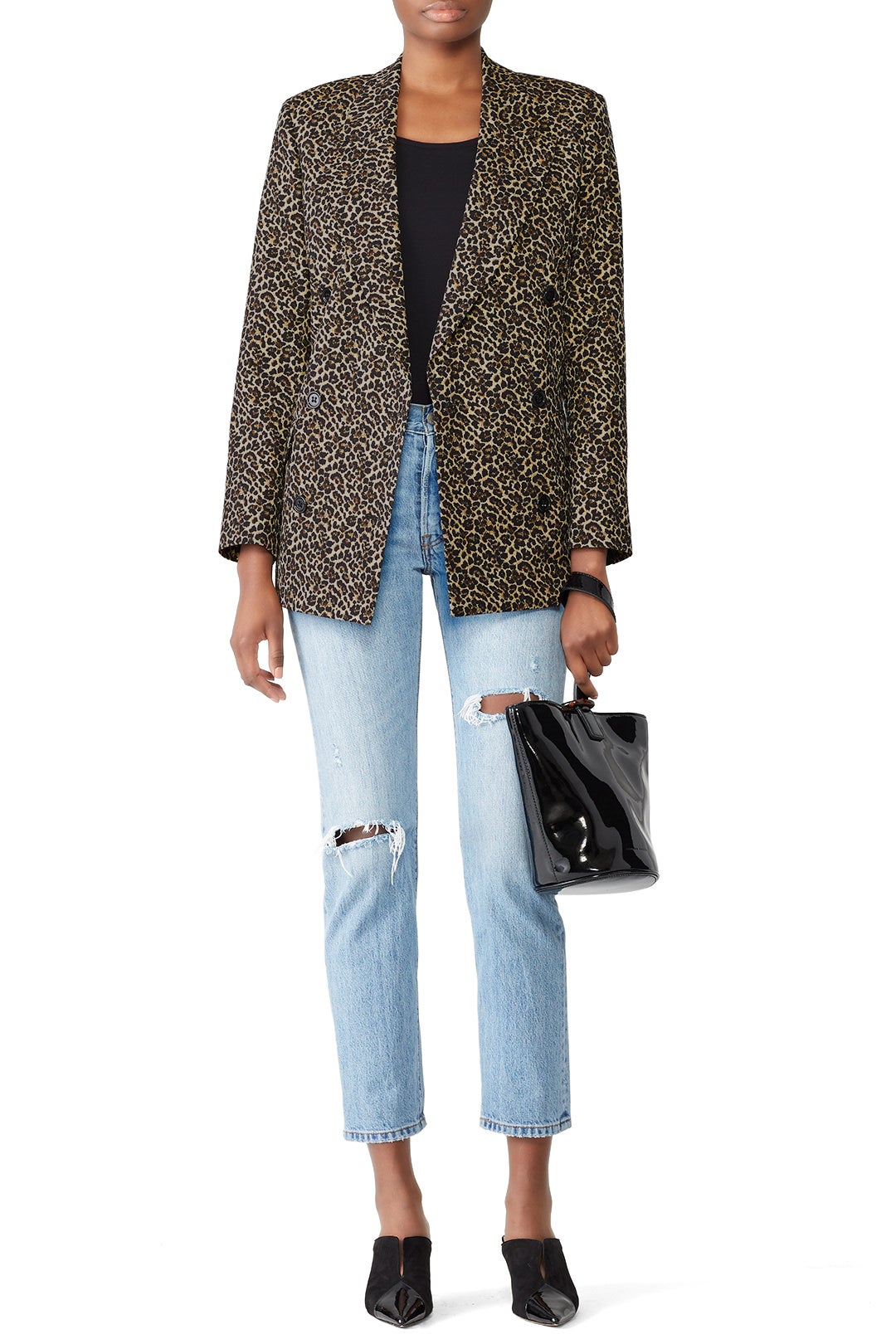 Leopard Double Breasted Blazer