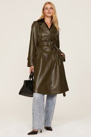 Faux Leather Trench Coat by Marissa Webb x RTR