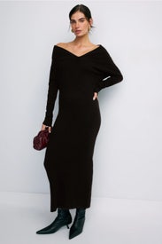 Cashmino Reversible Open Neck Midi Dress by NAADAM