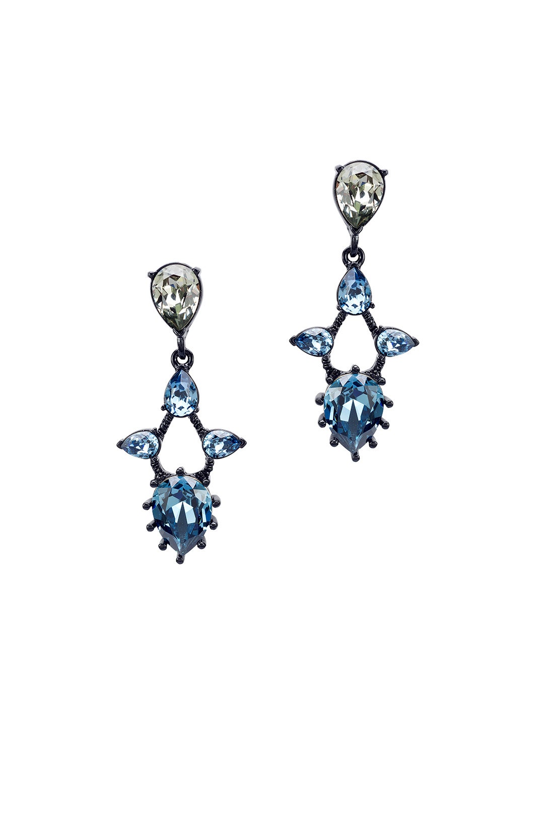 Blue Pear Stone Earrings by Oscar de la Renta