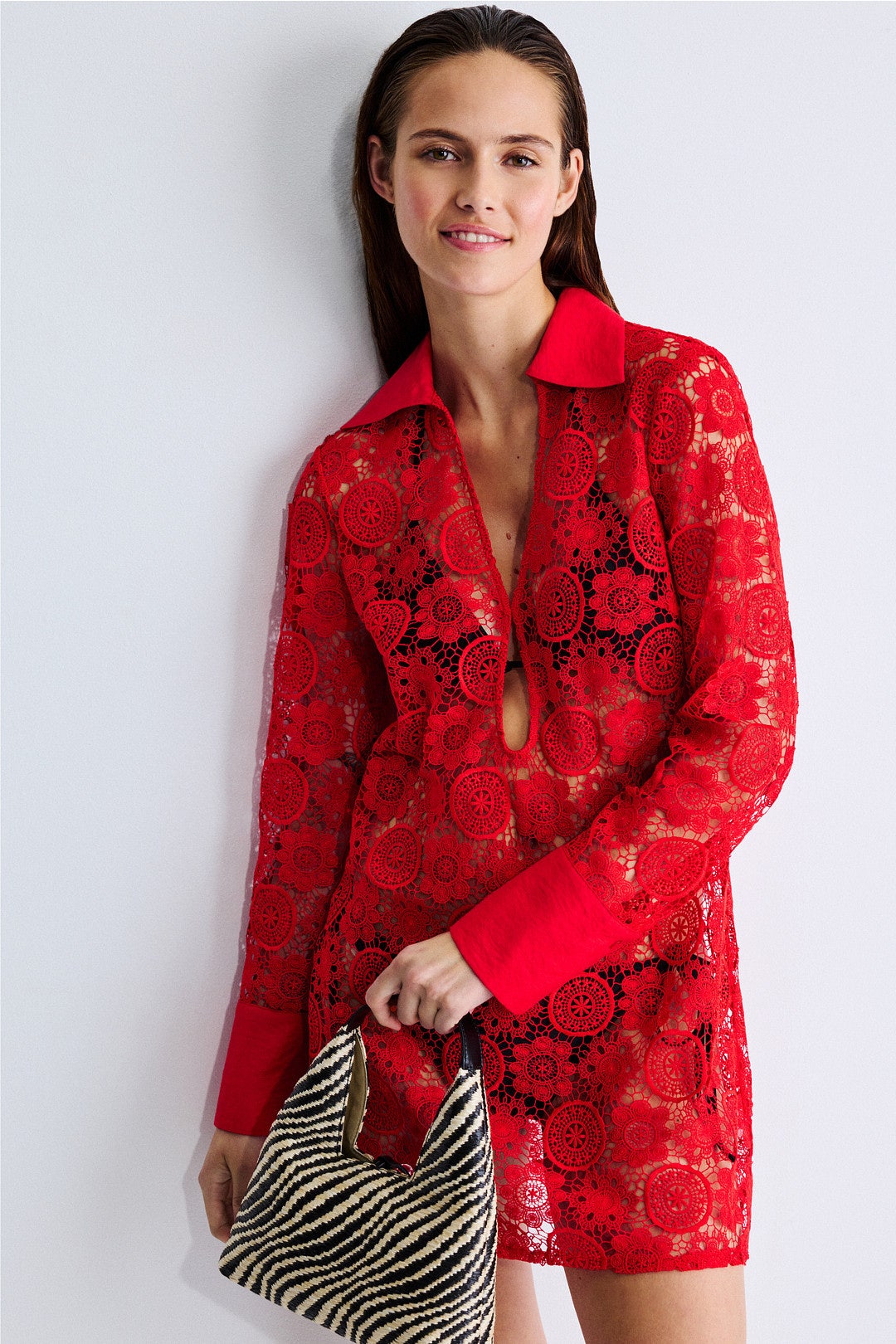 Collared Mini Cover Up Dress by Ronny Kobo x RTR 0
