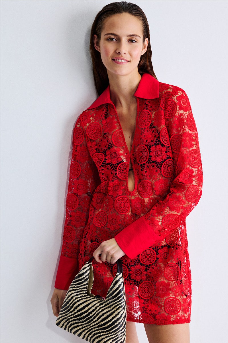 Collared Mini Cover Up Dress by Ronny Kobo x RTR - Photo 0