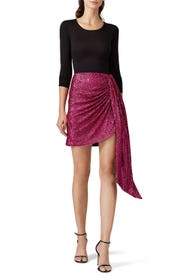 Sequin Drape Mini Skirt by SIMKHAI
