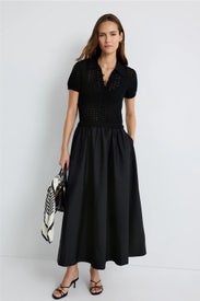 Woven Collared Midi Dress by Polo Ralph Lauren