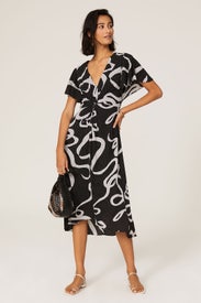 Squiggle Print Dress by Adrianna Papell