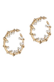 Pierced Barbell Hoop Earrings by Eddie Borgo