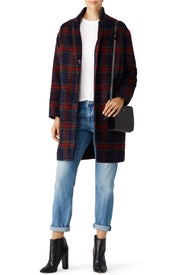 Addison Plaid Cocoon Coat by Ellie Mae