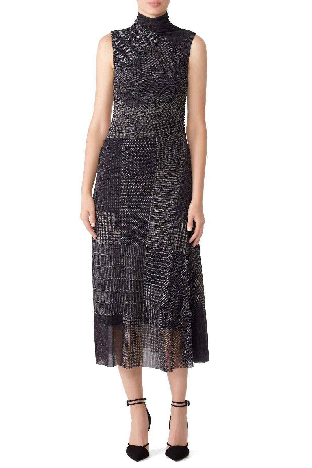 Grey Weave Printed Dress by Fuzzi 0