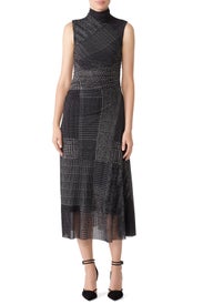 Grey Weave Printed Dress by Fuzzi