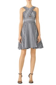 Cross Neck Flare Dress by Hunter Bell