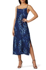 Blue Leopard Slip Maxi by Nightcap