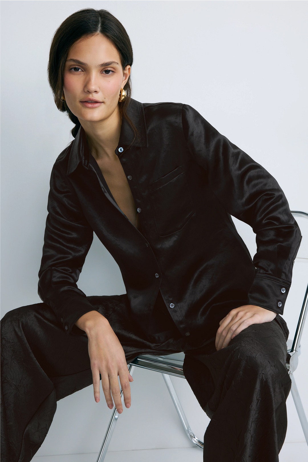 Satin Slim Button Up Shirt by 3.1 Phillip Lim 0