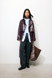 Layered Faux Leather Trench Coat by Rosetta Getty x RTR