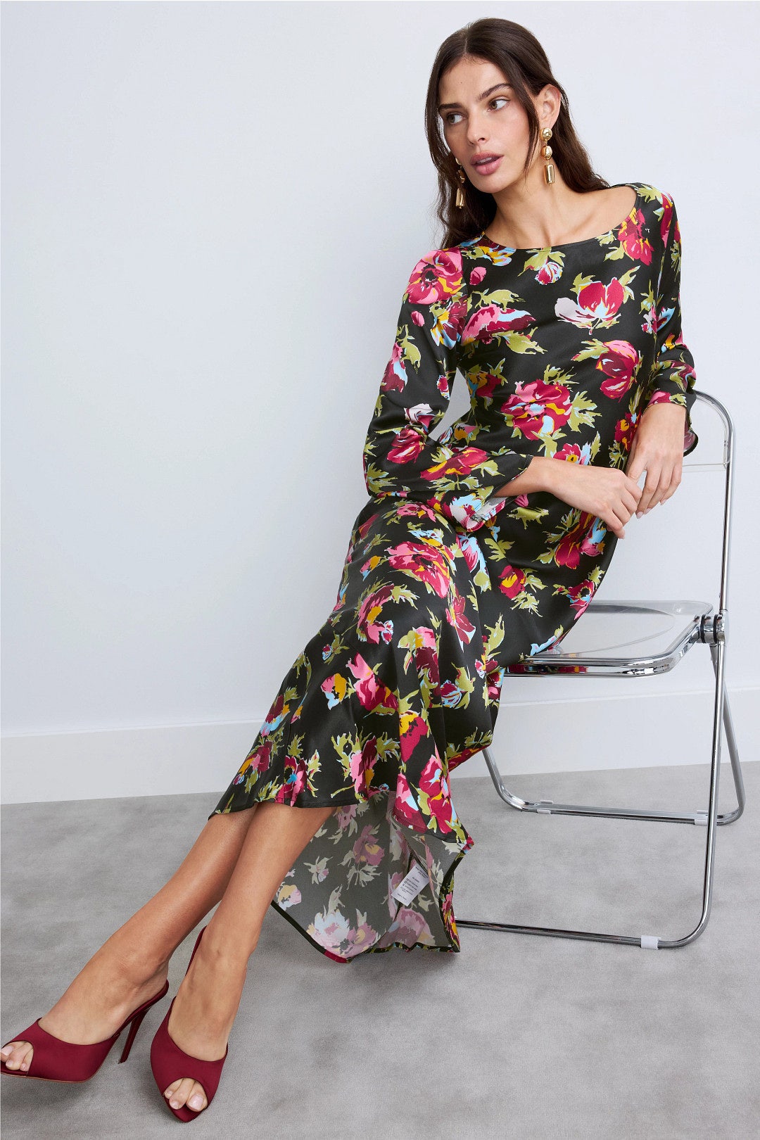 Floral Crew Neck Midi Dress by Rixo x RTR 0