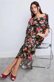 Floral Crew Neck Midi Dress by Rixo x RTR