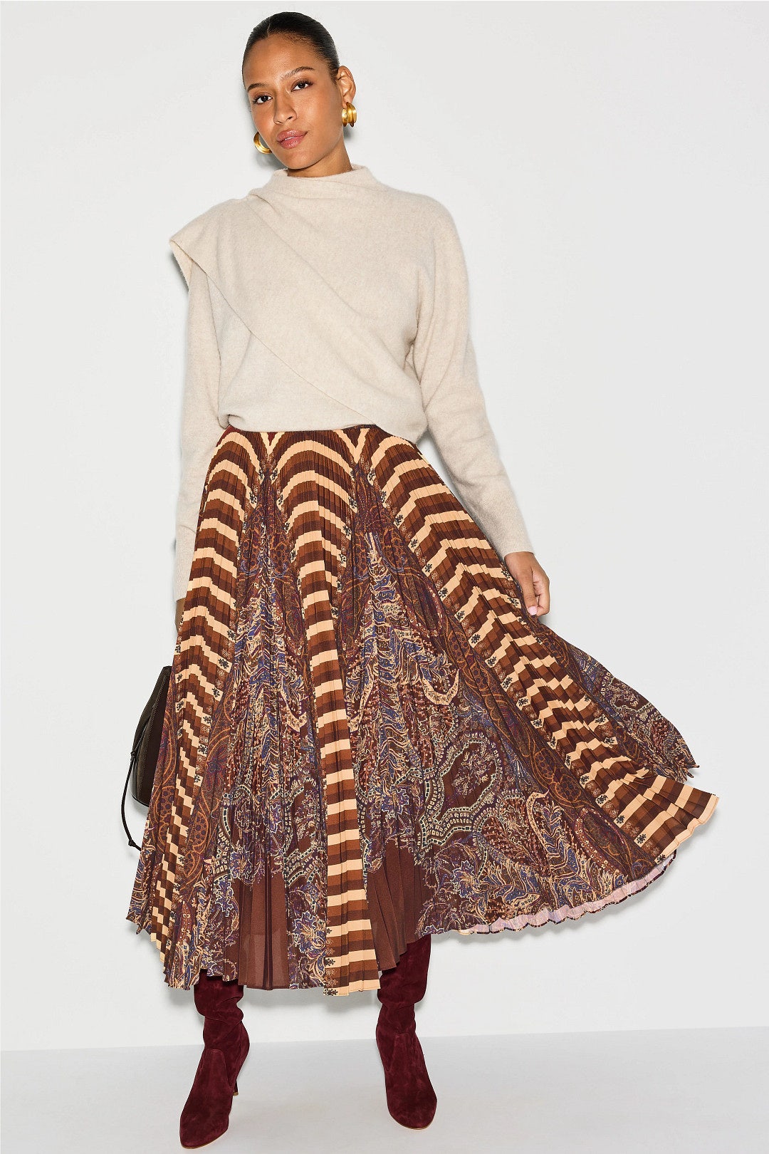 Shayna High Waist Pleated Midi Skirt by Ulla Johnson 0