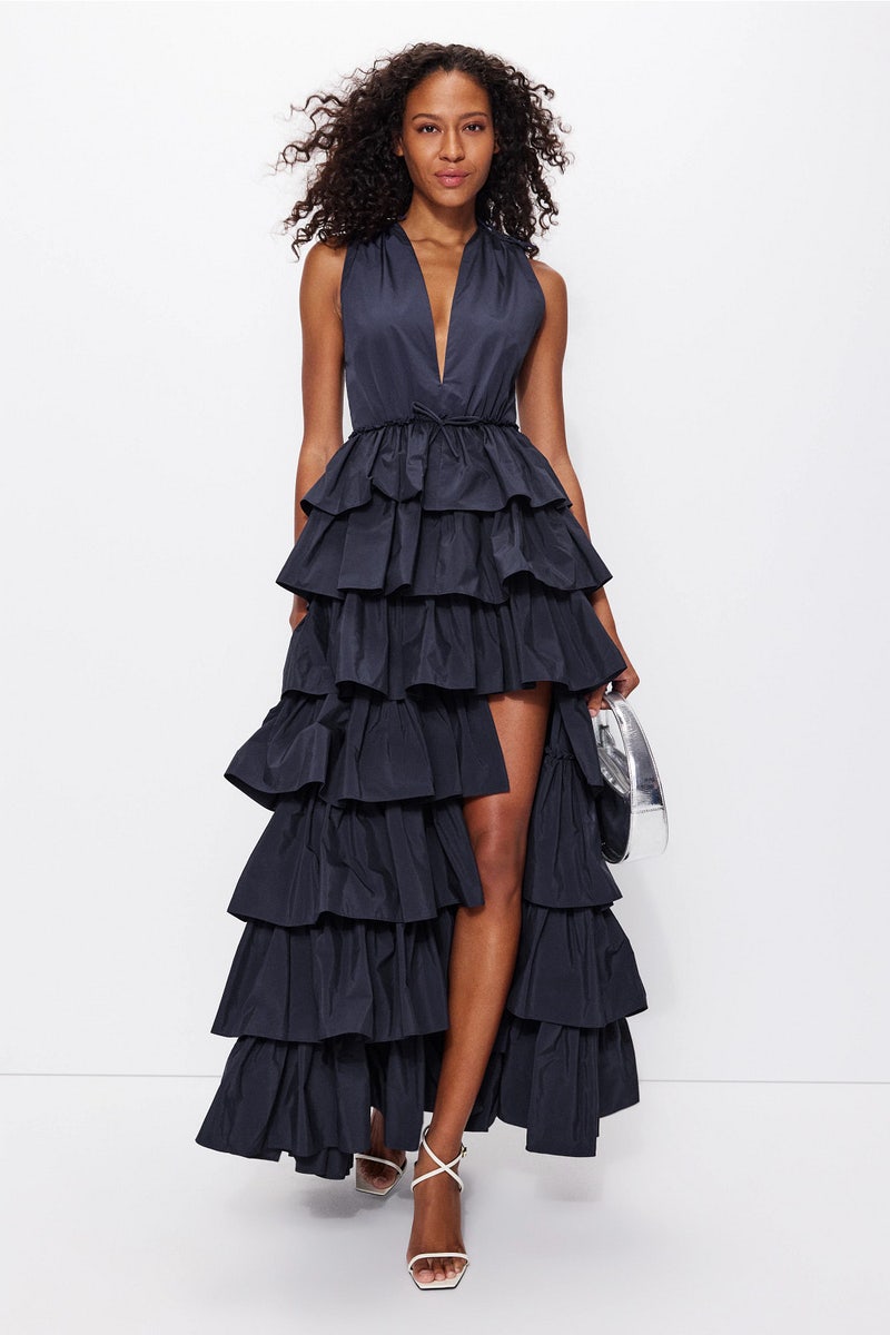 tiered evening dress KissProm A-Line Lace Off-the-Shoulder Long Prom with Slit, Red / 0 Winter Dresses: These 5 mixed-media Colour:Baby Blue this dress beautifully frames
