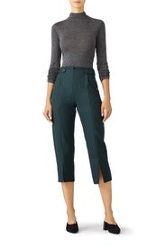 Green Front Slit Pants by Carven